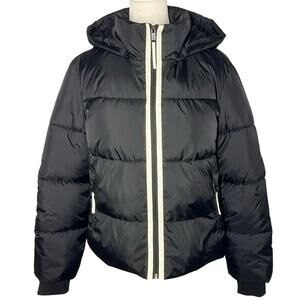 G by Giuliana Women's Puffer Jacket - Black & Cream - M NWOT